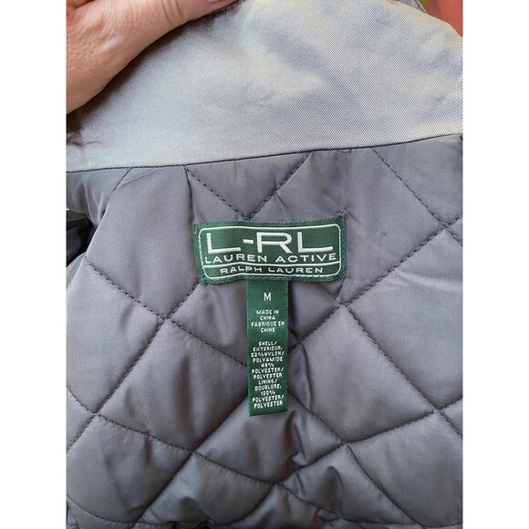Lauren Ralph Lauren Active Silver/Gray Jacket Zipper/Snaps/Belt front closure M - Picture 11 of 11